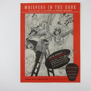 Sheet Music Whispers In The Dark Artists & Models Jack Benny Vintage 1937